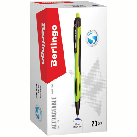 Berlingo automatic ballpoint pen set "Color Zone" 2 pcs., 0.7 mm, blue, assorted case