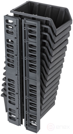 Набор Лотков для крепежа (15 шт. лотков 150х95х70 мм + 4 шт. планок), черные