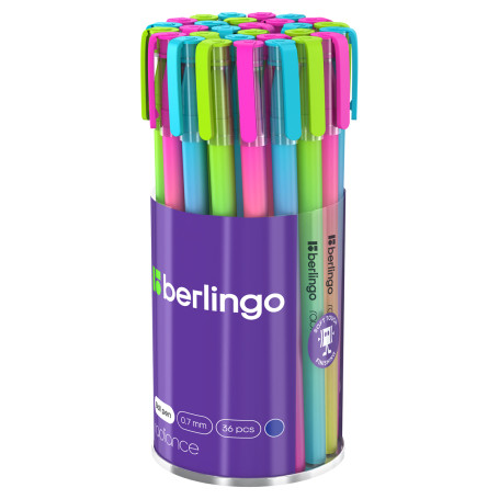 Ручка шариковая Berlingo "Radiance" синяя, 0,7 мм, корпус ассорти