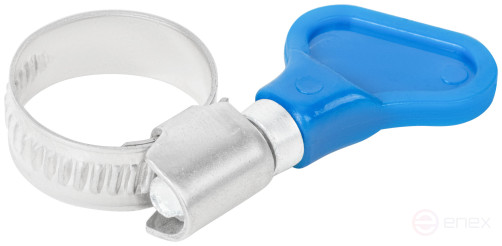 Knurled crimping clamp with a key, 9 mm wide, stainless steel.steel 12-20 mm