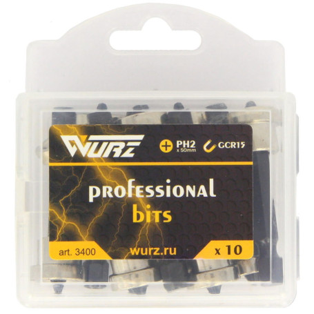 Бита магнитная PH2 х 50мм с ограничителем 10шт.