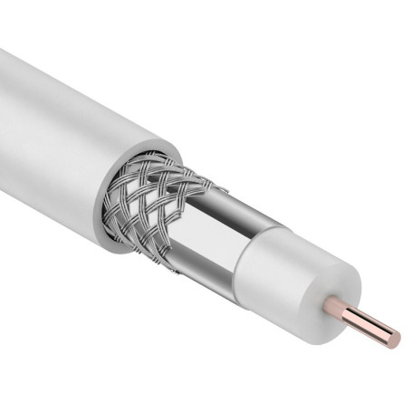 ProConnect RG-6U coaxial cable, 75 ohms, CCS/Al/Al, 48%, 50 m bay, white