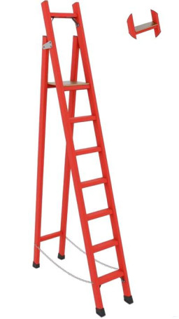 ССД-2,3Ш с симметричной опорой диэлектрическая стеклопластиковая стремянка, широкие ступени, h=2300мм, h рабочей площадки=2300мм, ступ.7