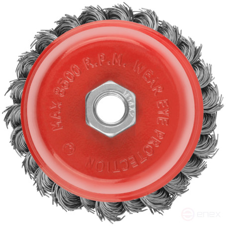 Cup plate, M14 nut, 100 mm twisted steel wire