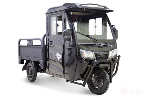 Грузовой электротрицикл Rutrike КАРГО Кабина Универсал 1500 60V1000W, черный-матовый