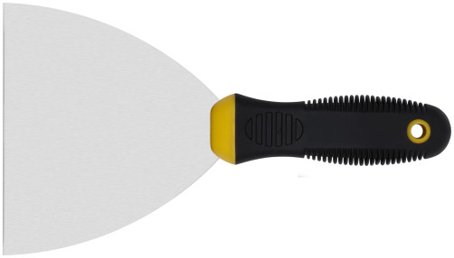 Spatula, stainless steel.steel, black and yellow rubberized.handle 5" (125 mm)