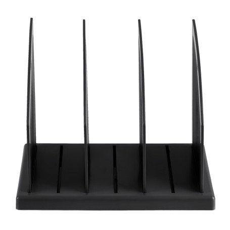 Подставка для журналов и бумаг СТАММ, сборная, 3 отделения, черная