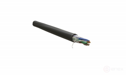 WRline WR-UTP-4P-C5E-PE-BK Кабель витая пара, неэкранированный U/UTP, категория 5e, 4 пары (0,50 мм), одножильный, внешний, PE, черный, 305 м