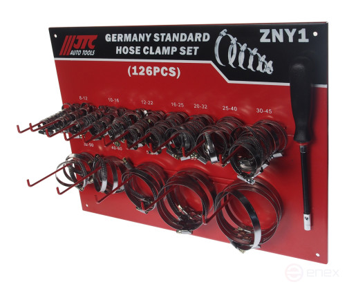 ZN12-ZN90 worm belt clamp (stainless steel) with 7mm flexible collar (stand) 126 prem. JTC