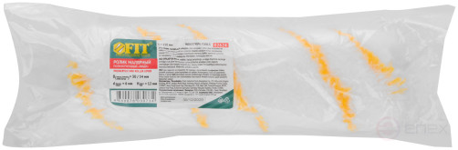 Ролик сменный полиакриловый белый с желтой полосой "миди", диам. 30/54 мм; ворс 12 мм, 150 мм