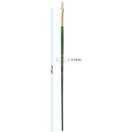 Brush artistic bristles Gamma "Landscape", flat-oval No. 3, long handle