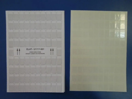 ELAT-U17/7-361, Self-laminating label 17x30mm for d7mm (90 fl./A4 sheet, pack of 10 sheets)