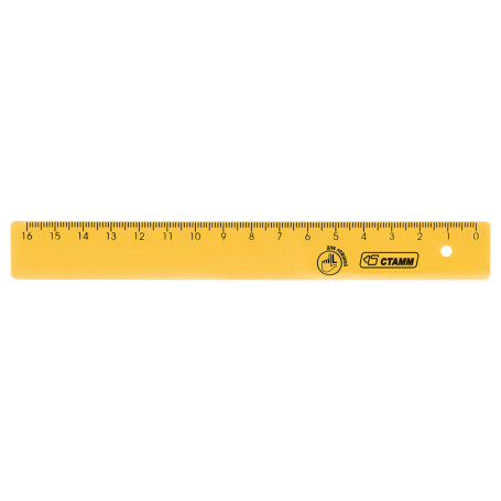 Ruler 16cm STAMM "Neon", for left-handed, plastic, assorted, European weight