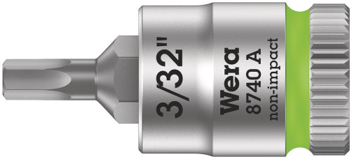 8740 A Hex-Plus Zyklop End head with an insert for an internal hexagon, DR 1/4", 3/32" x 28 mm