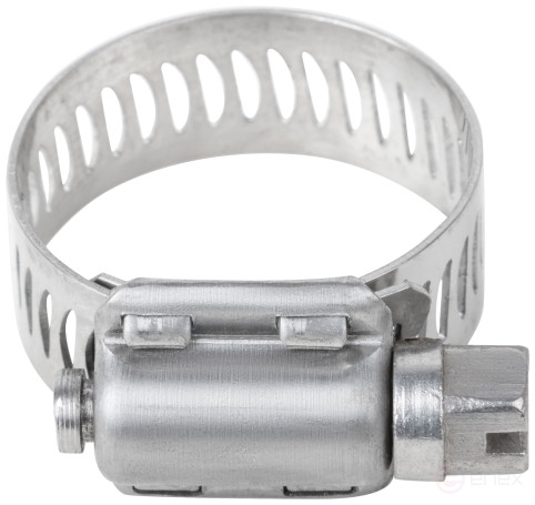 Хомут обжимной просечной, ширина 12,7 мм, нерж.сталь 14-27 мм