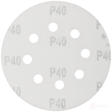 Круги шлифовальные с отверстиями (липучка), алюминий-оксидные, 125 мм, 5 шт. Р 40