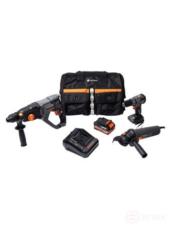 Набор их 3 инструментов ( УШМ сетевая 125, сетевой перфоратор, шуруповерт) AC-CST705