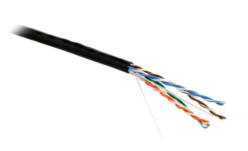 UUTP4-C5E-P24-IN-LSZH-BK-305 (305 m) Twisted pair cable, unshielded U/UTP, category 5e, 4 pairs (24 AWG), stranded (path), LSZH, NG(A)-HF, -20°C – +75°C, black