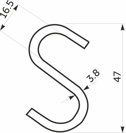 Крючок на трубу d16 хром AKS