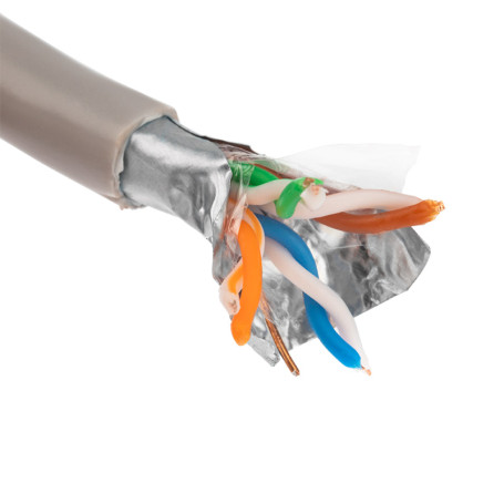 Twisted pair cable F/UTP, Category 5, PVC, 4PR, 24AWG, internal, grey, 100 m ProConnect