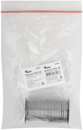 Solder POS 40 with rosin, wire diameter 1 mm, on a coil, 50 gr.