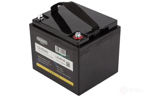 Литиевый тяговый аккумулятор Gelbert LiFePO4 (12V/50Ah/50A/600Wh) [6-GFM-38]