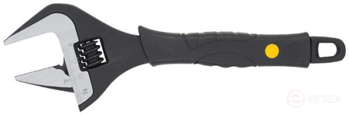 Adjustable wrench Contour, narrow lips, scale, extra magnification.grip, PVC pad on handle 250 mm (50 mm)