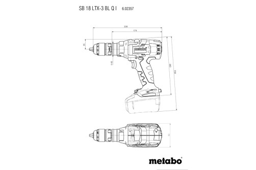 Battery impact drill SB 18 LTX-3 BL Q I, 602357840