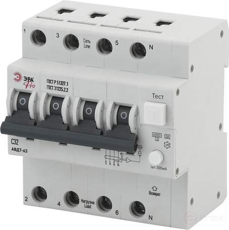 Automatic differential current switch ERA PRO NO-902-23 AVDT 63 3P+N C32 300mA type A