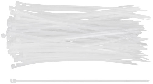 Хомуты нейлоновые для проводов, белые 100 шт., 2,5х150 мм