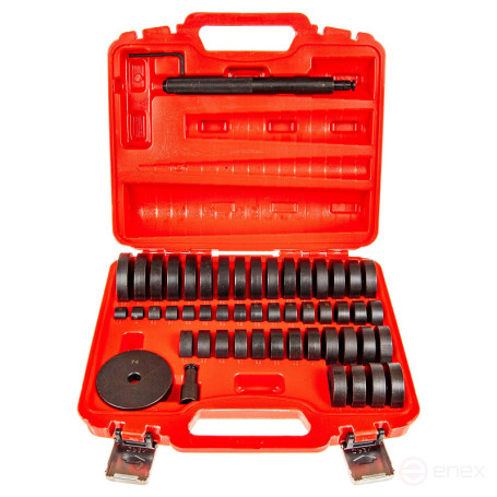 Набор инструмента ER-86739, оправок для монтажа подшипников, втулок, сальников, 51пр.(18-65мм с шагом 1мм, 75мм) ЭВРИКА /1/1