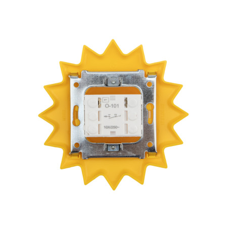 Single-key switch KRANZ HAPPY Sun hidden installation, yellow