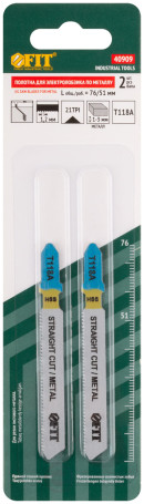 Metal blades, HSS, milled, wavy teeth, 76/51/1.2 mm (T118A), 2 pcs.