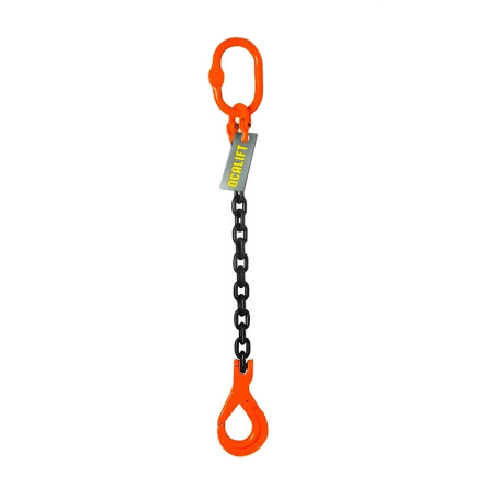 OCALIFT 1.5t 4m 1CC Chain Sling T8 G80 with Self-closing Hook Glazed Chain 1SC1500T4SF