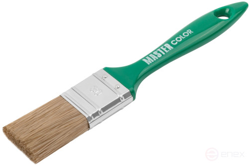 Кисть флейцевая Халяль, толщ.11 мм, 30% темный конский волос +70% темный РЕТ, пласт. ручка, ширина 30 мм