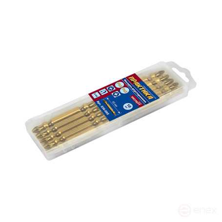 Бита отверточная ПРАКТИКА "Эксперт" двусторонняя PH-2/PZ-2 х 65мм Tin (10шт (036-995)