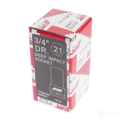 Головка торцевая 3/4" 21мм ударная глубокая L=90мм JTC