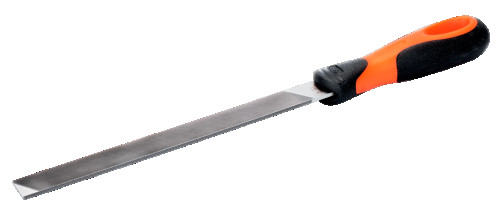 Напильник плоский с закругленной кромкой с рукояткой ERGO 200 мм, насечка личная