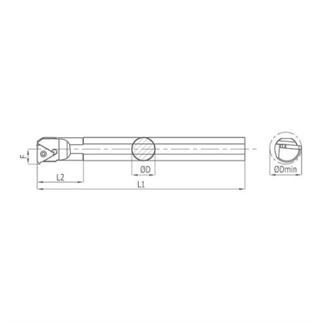 Heikenei Sıl Holder for internal thread cutting, left HEI.1334100