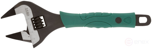 Adjustable key "Carat", CrV, sharpened narrow jaws, scale, magnified.gripper, rubberized.handle 200mm (39mm)