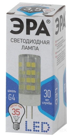 Лампа светодиодная ЭРА STD LED JC-3,5W-220V-CER-840-G4 3,5Вт керамика капсула нейтральный белый свет G4