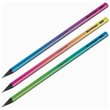 Pencil b/g Berlingo "Radiance" HB, triangular, ebony, sharpened