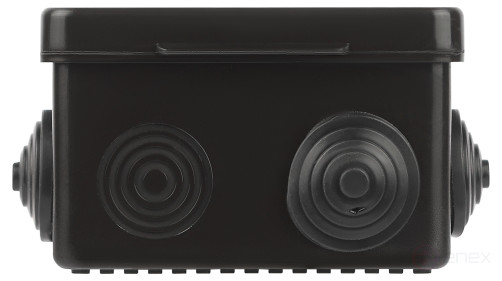 Soldering box ERA KOR-80-80-50- 7g-B open installation black 80x80x50mm with 7 vx hermetic leads. IP54