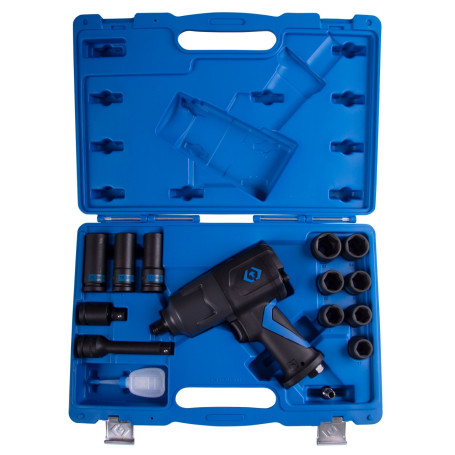 Pneumatic impact wrench 1/2", 1356 Nm, with set of heads, 15 pieces KING TONY 44803AMP