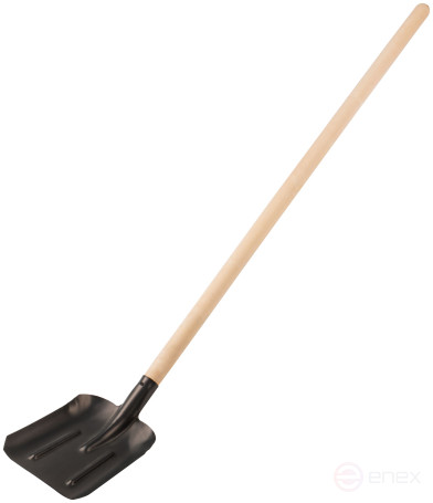 Shovel, flat, with wooden handle 225x270x1430 mm
