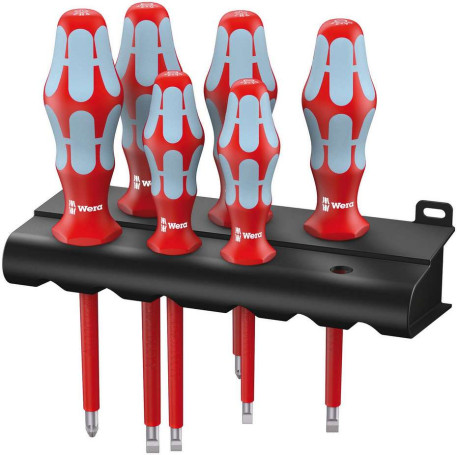 3165 i/6 Set of dielectric stainless steel screwdrivers + stand, 6 items