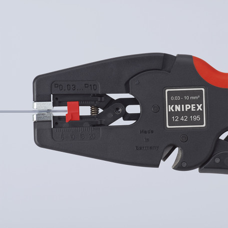 KNIPEX MultiStrip 10 стриппер автоматический, зачистка: Ø 0.03 - 10 мм (AWG 32 - 7), рез кабеля: 1-жил. 6 мм², многожил. 10 мм², L-195 мм