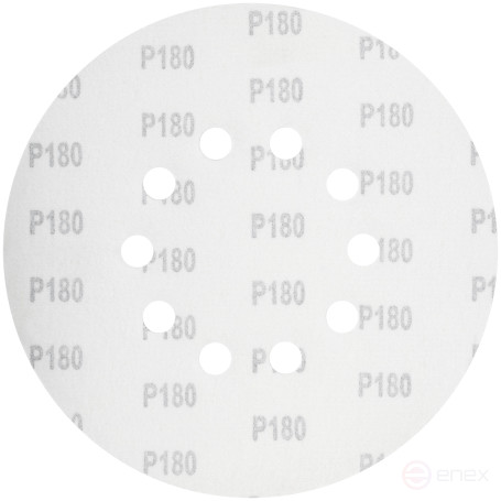 Круги шлифовальные с отверстиями (липучка), алюминий-оксидные, 225 мм, 5 шт. Р 180