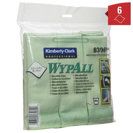 WypAll® Microfiber - Folded / Green /40 x 40 cm (4 Packs x 6 sheets)