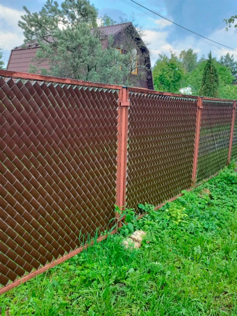 Fence tape mesh chain link 48 mm 50 meters WITHOUT CLIPS color brown